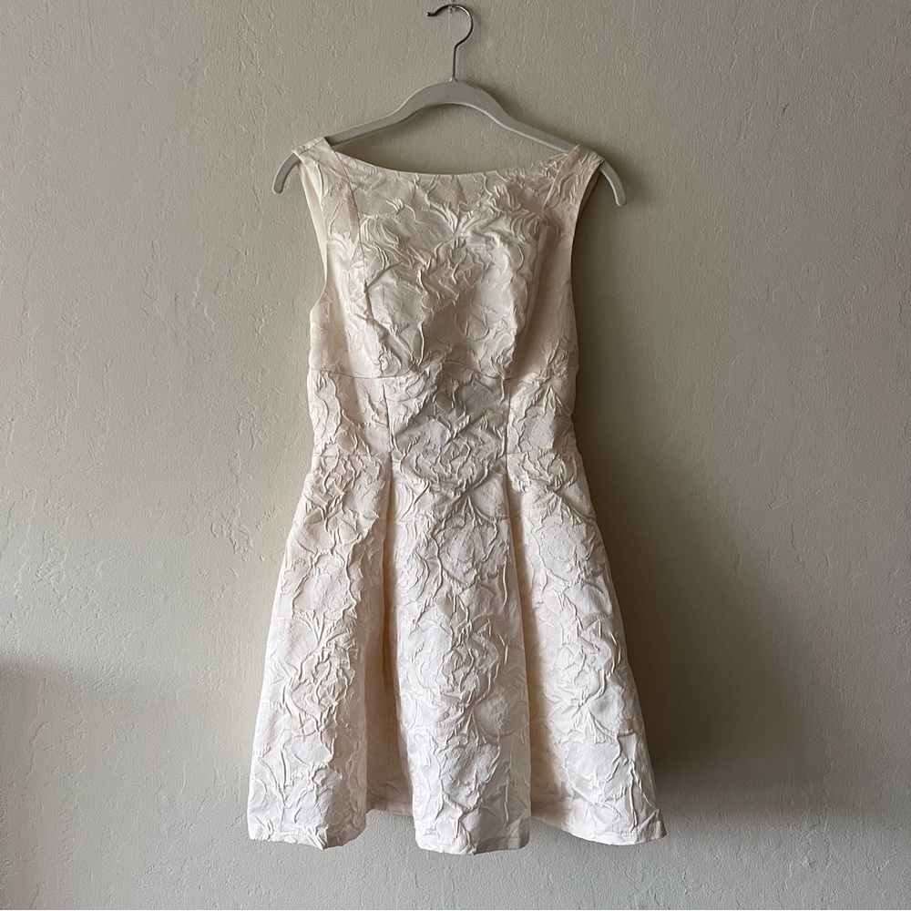 Hello Molly Textured Cream Mini Dress